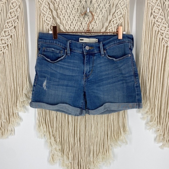Levi's Pants - Levi's Denim Dark Blue Cutoff Pocket Shorts Size 27